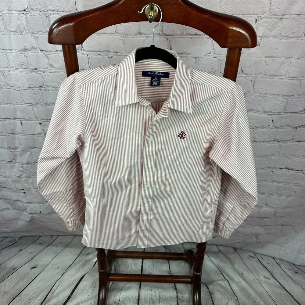 Boys brooks brothers red stripe shirt size medium
